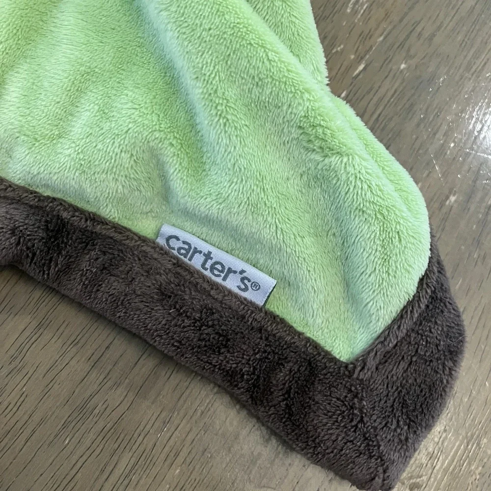 Carters Baby Monkey Lovey/Security Blanket Green Brown‎ Tan Plush